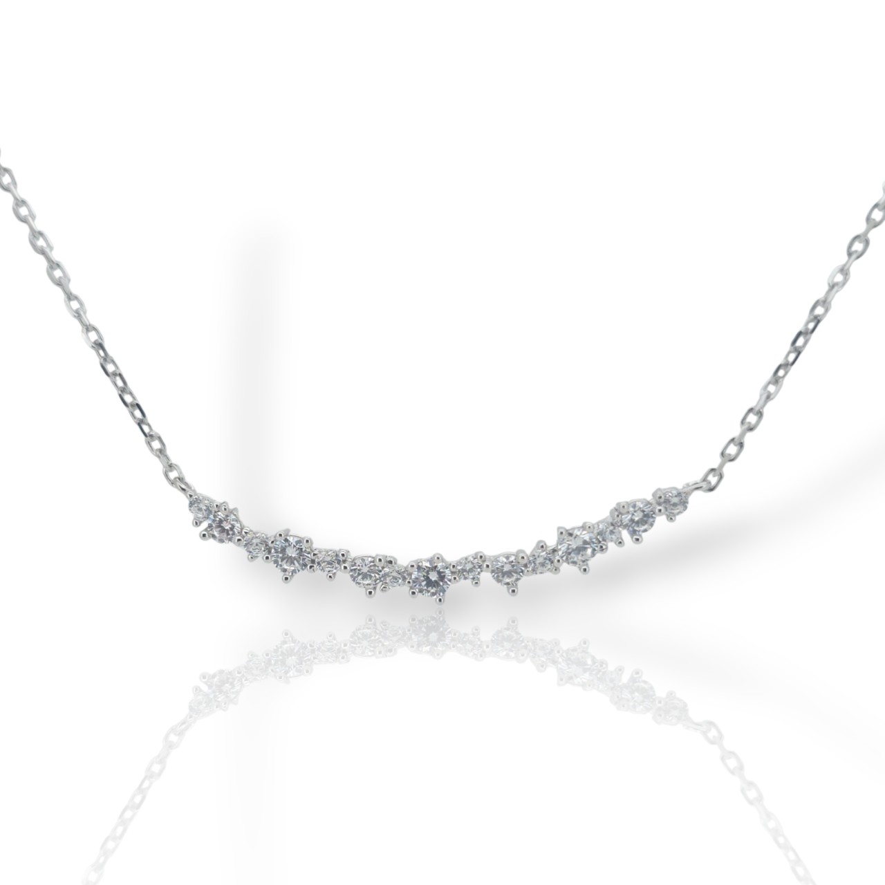 Κολιέ απο επιπλατινωμένο ασήμι 925° με ζιργκόν (code FCΜ002817)