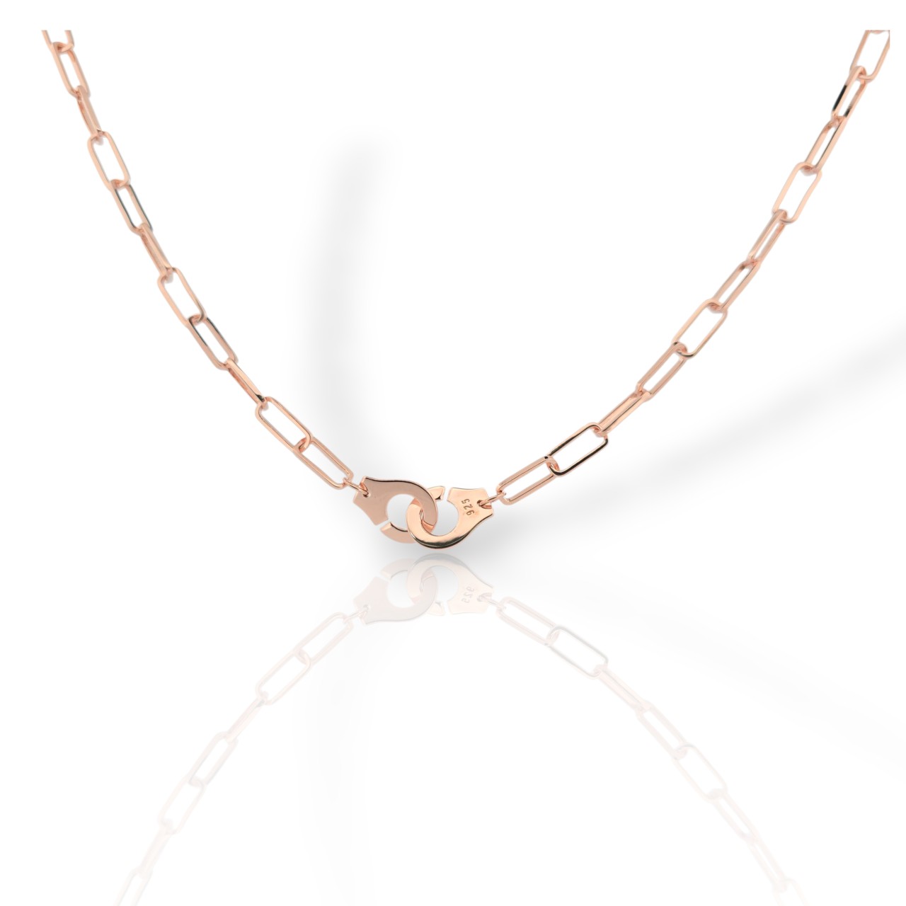 Κολιέ απο επιχρυσωμένο ροζ ασήμι 925° (code FC004086)