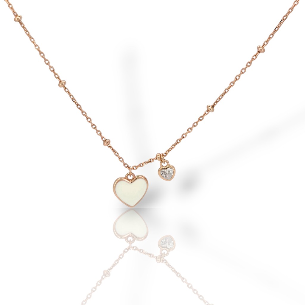 Rose gold plated silver 925° heart necklace  (code FC005428)