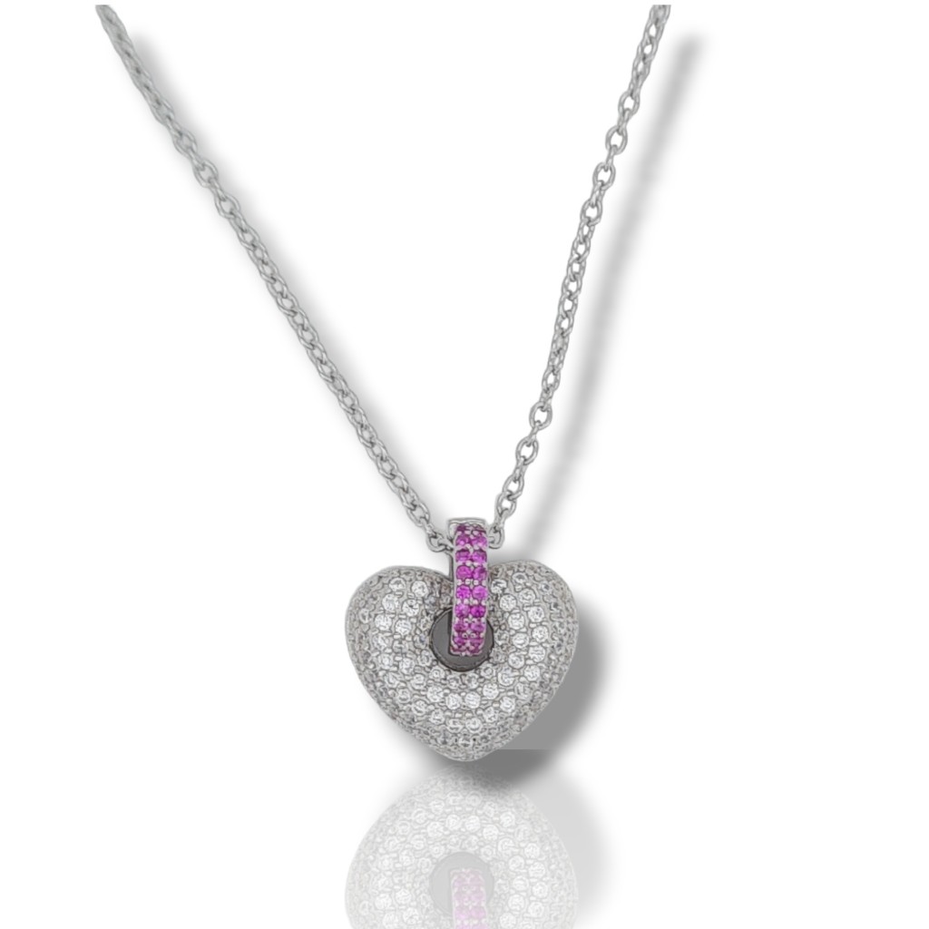 Platinum plated silver 925º heart necklace (code FC006696)