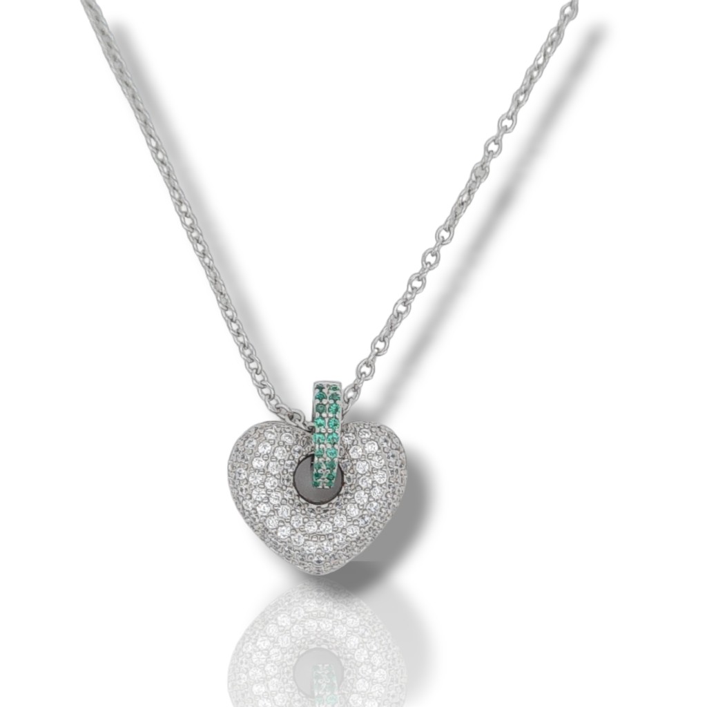 Platinum plated silver 925º heart necklace (code FC006697)