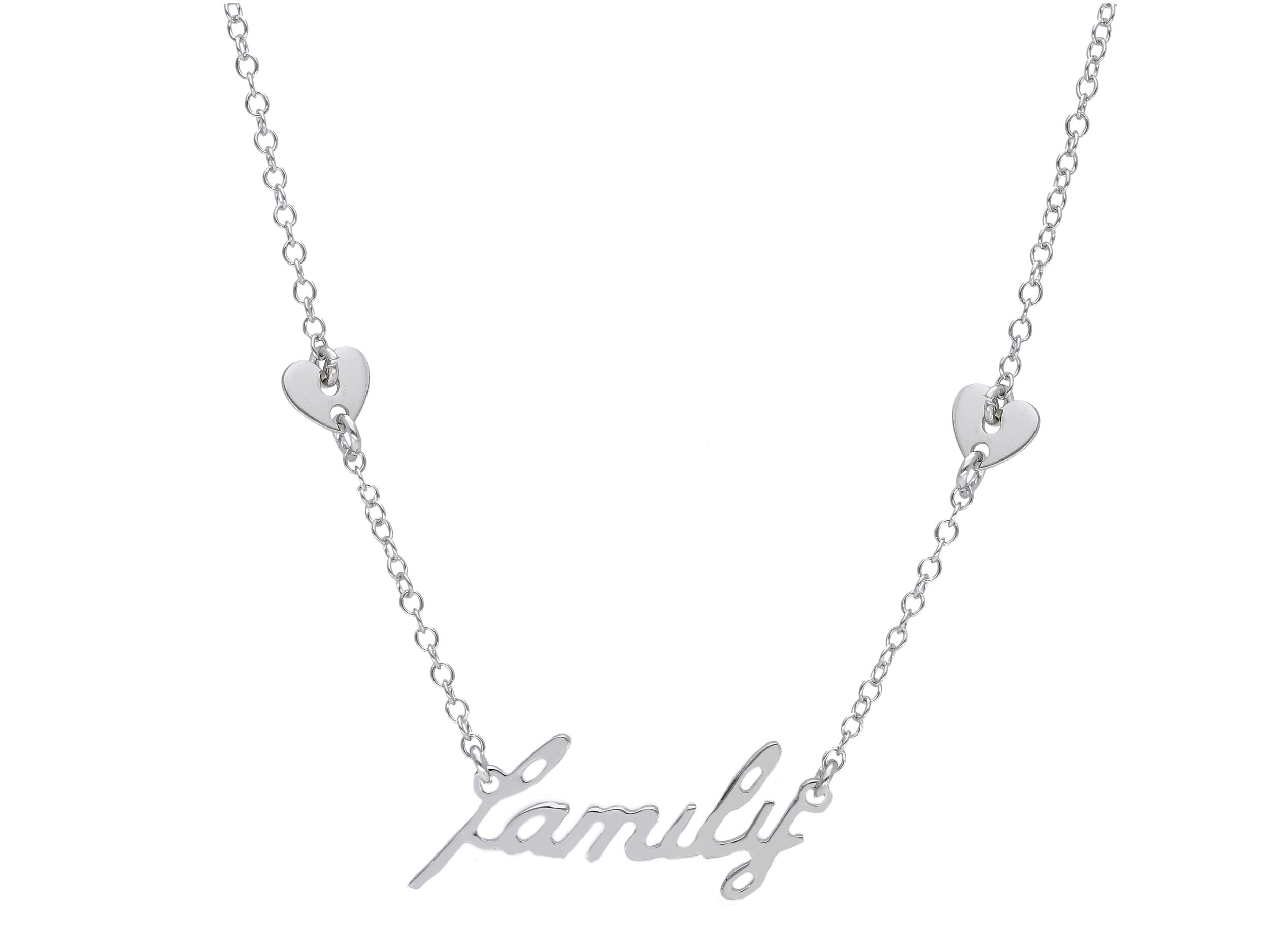 Platinum plated silver 925° family necklace (code S234328)