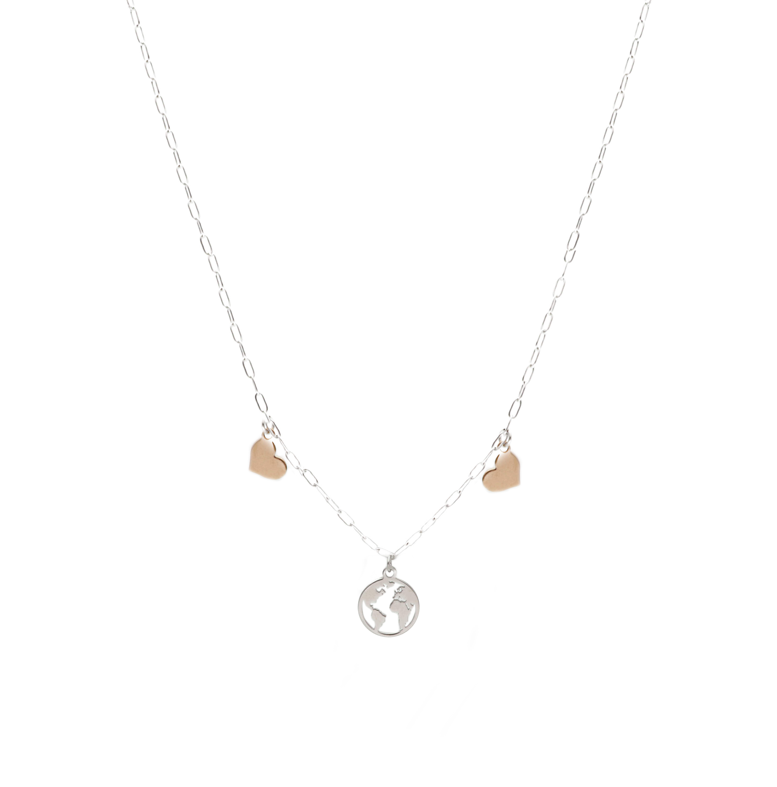  Platinum plated silver 925° globe necklace (code S267602)