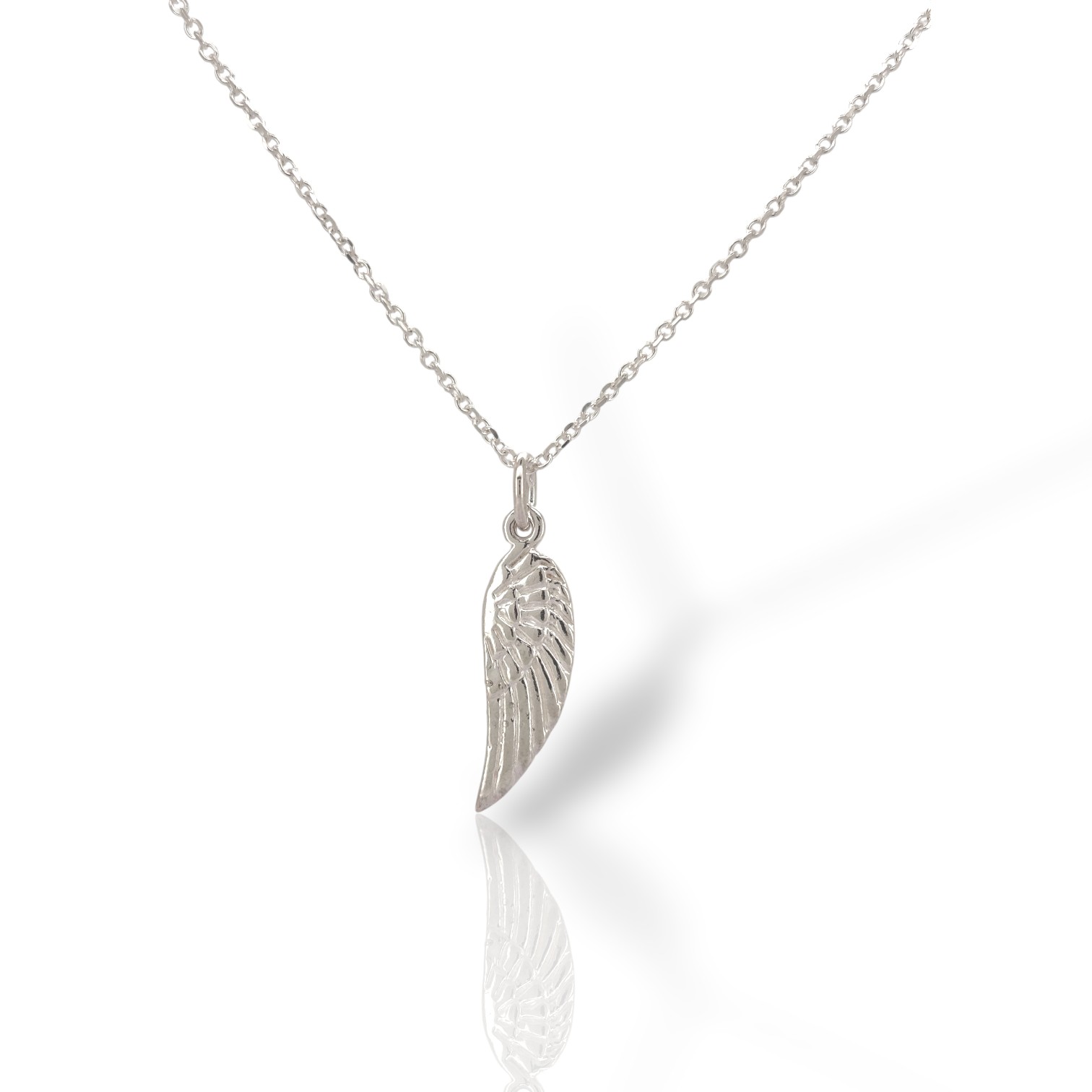 Κολιέ Φτερό αγγέλου απο επιπλατινωμένο ασήμι 925° (code M008212)