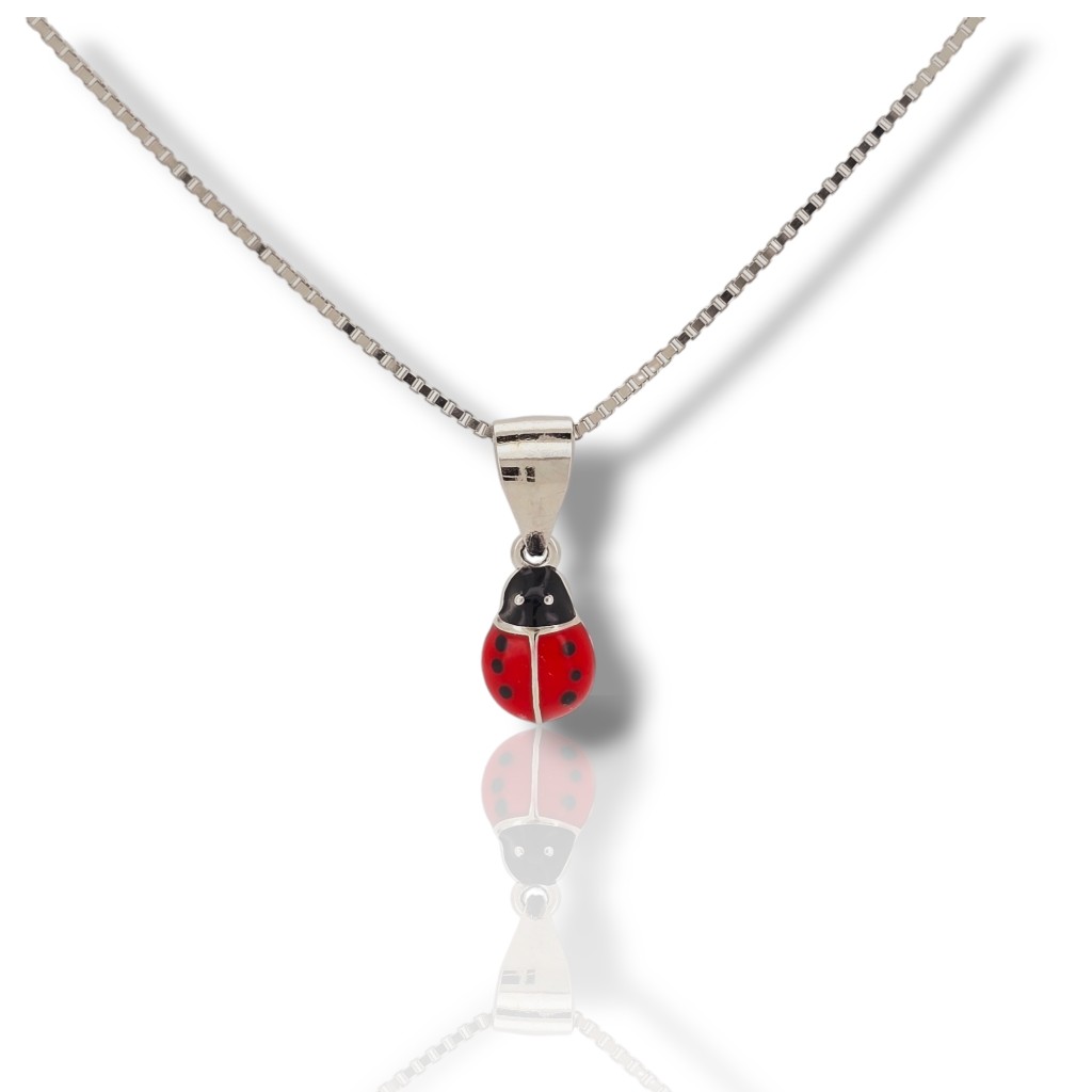 Silver necklace with a small ladybug (code: FC001401)
