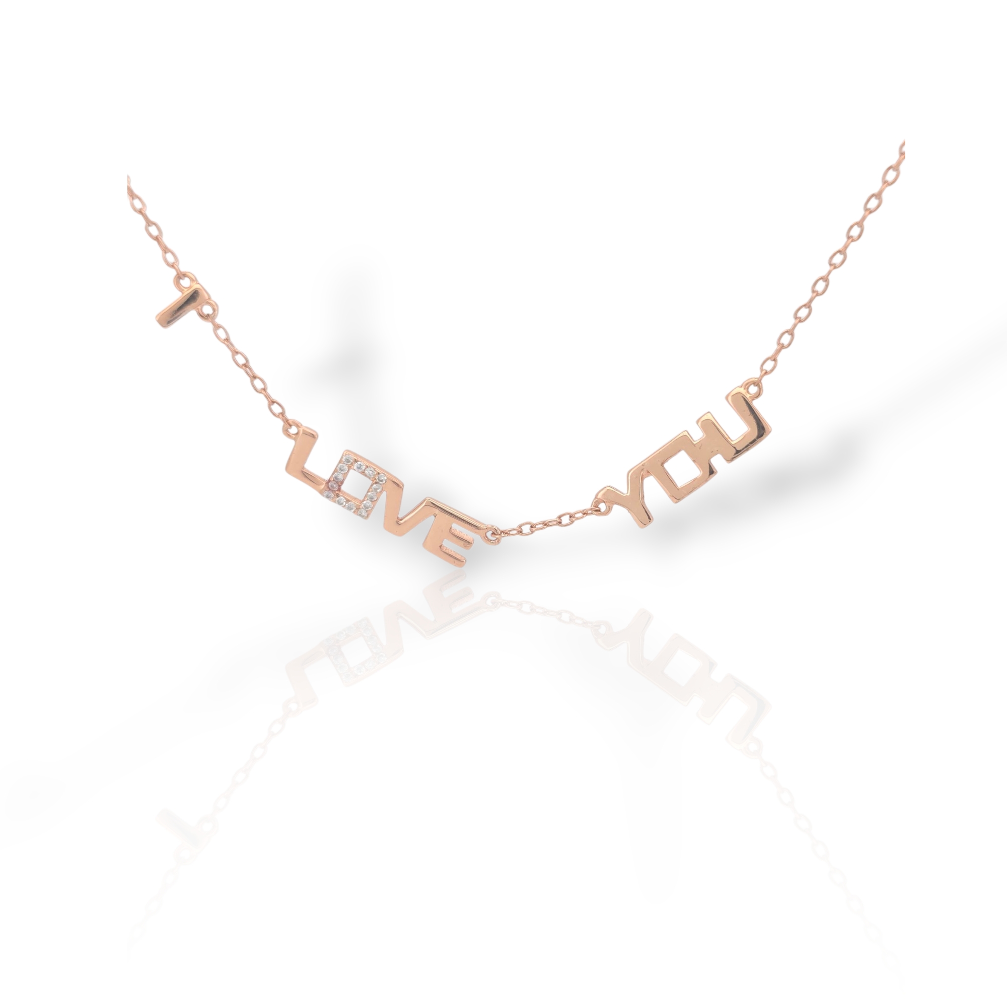 Girocollo I LOVE YOU in argento 925° dorato