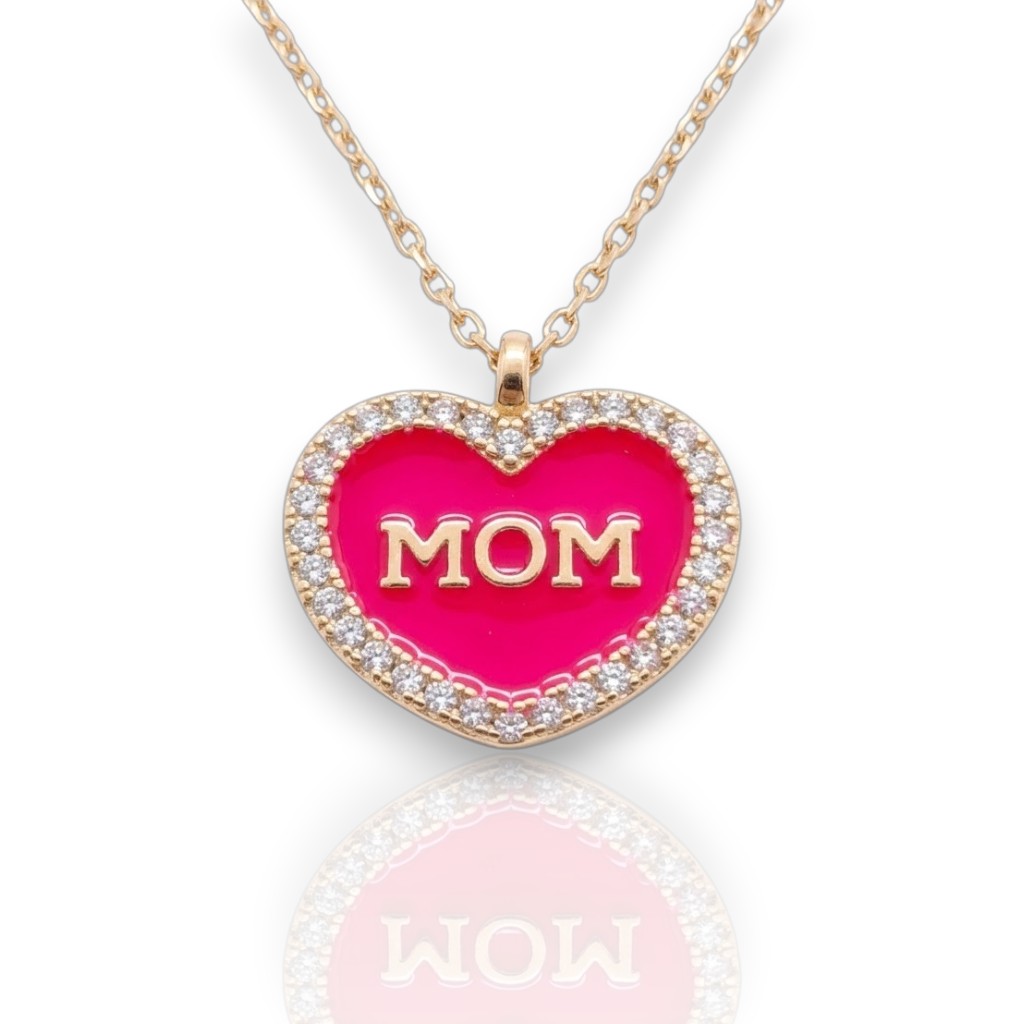 Girocollo Cuore e MOM in argento 925° dorato  (code FC005357)