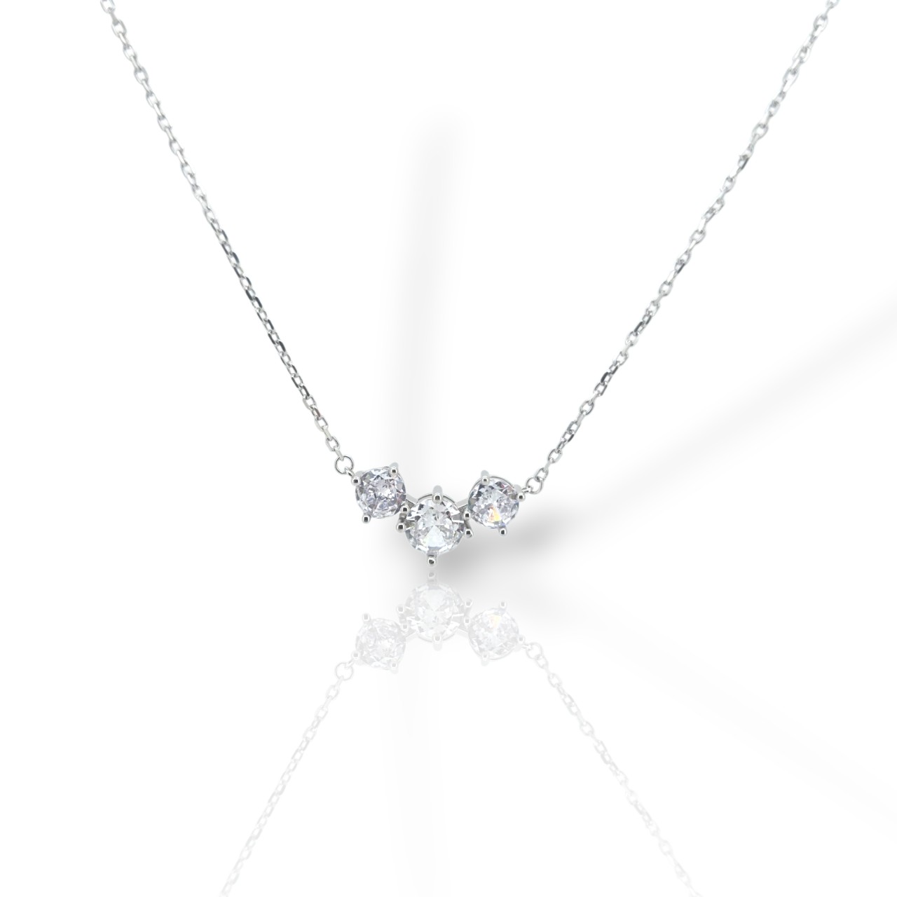 Platinum plated silver 925° necklace with zircon (code FC010848)