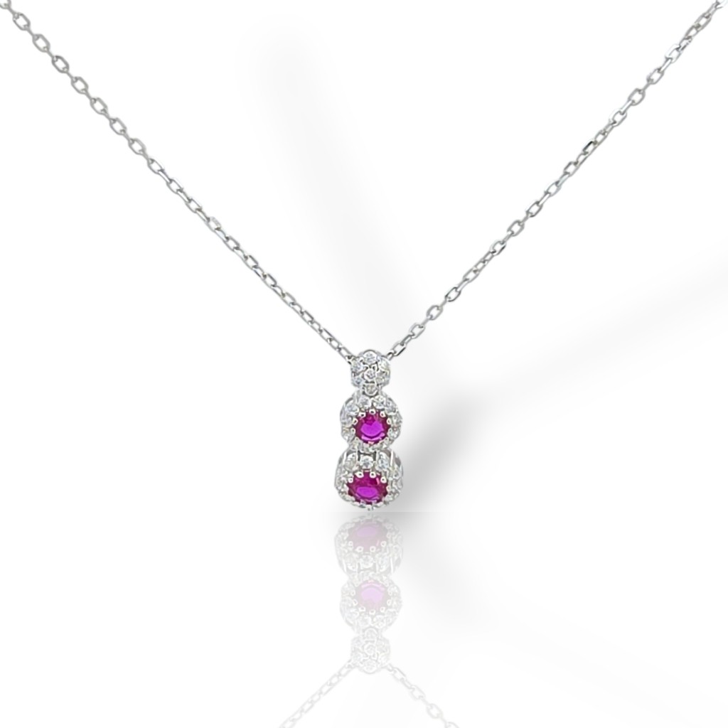 Silver plated necklace with synthetic stones  (code FC011919 )