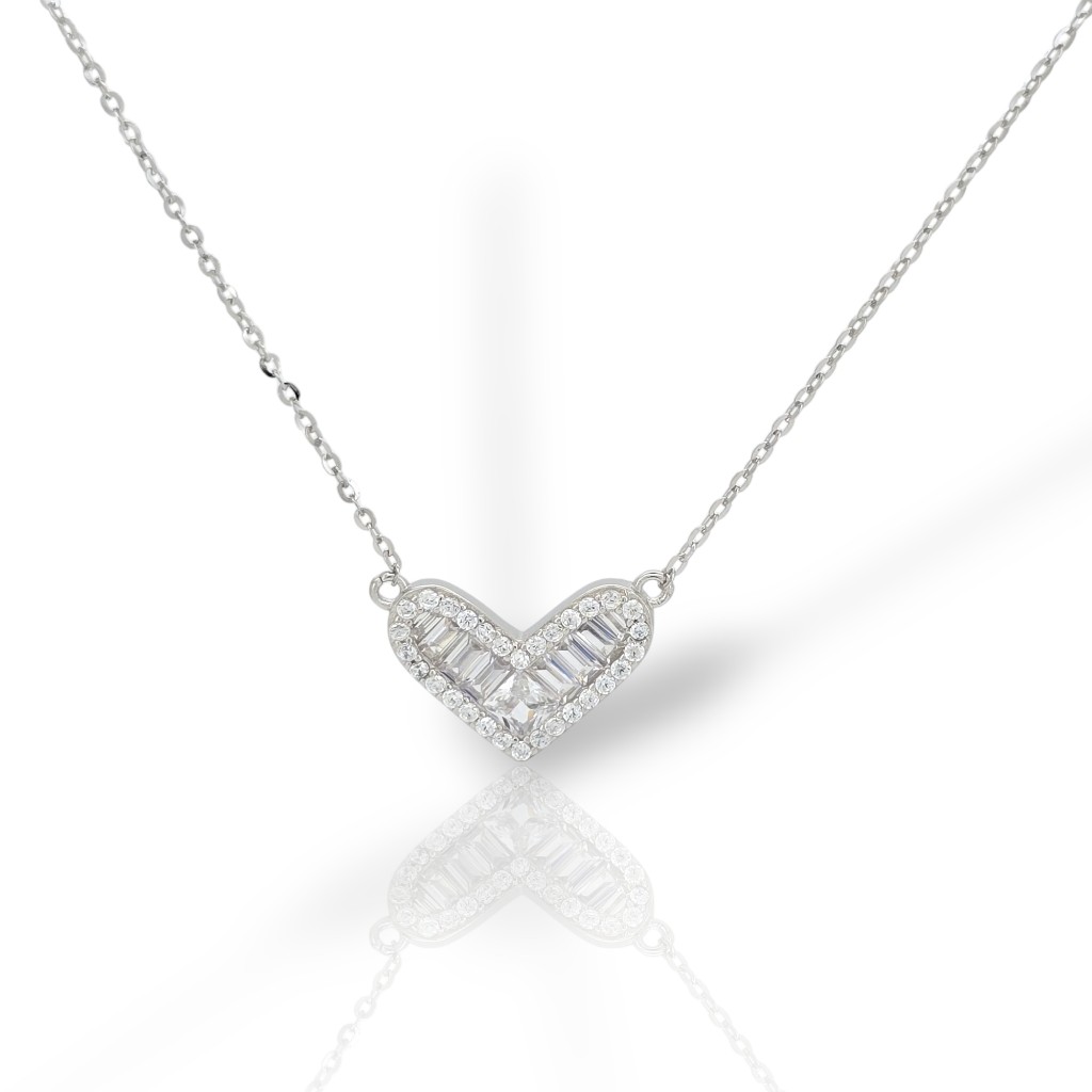 Girocollo Cuore in argento 925° rodiato (code FC012037)