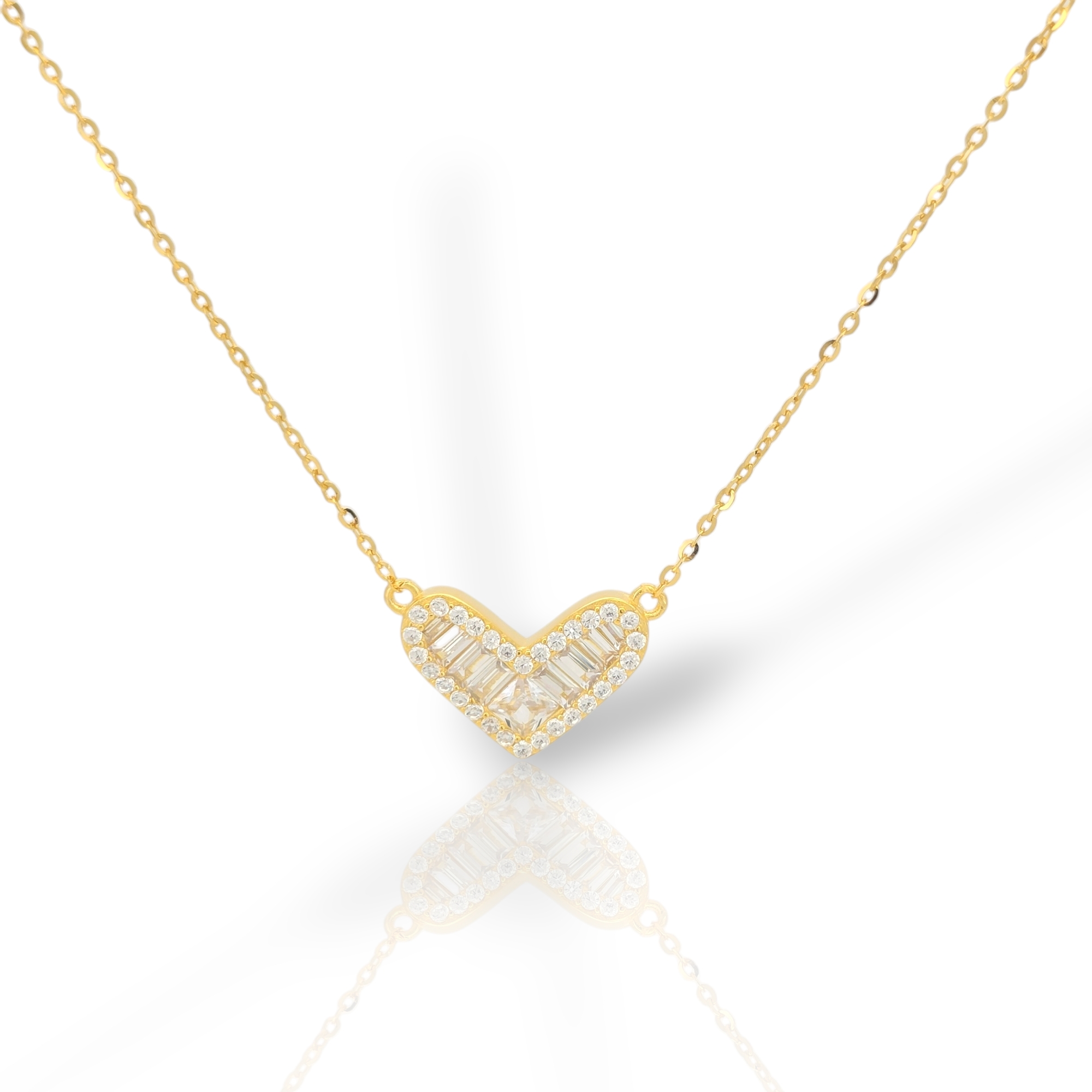 Yellow Gold plated silver 925º heart necklace (code FC012038)
