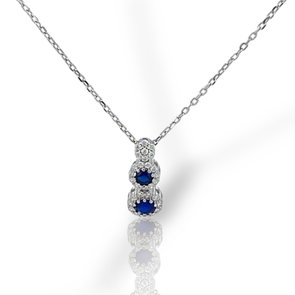 Collana in argento rodiato oro Giallo con pietre sintetiche (code FC012161)