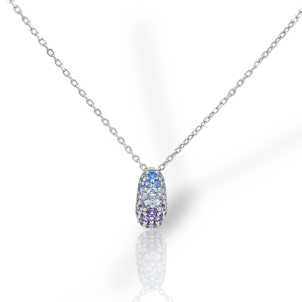 Collana in argento rodiato oro Giallo con pietre sintetiche (code FC012268)
