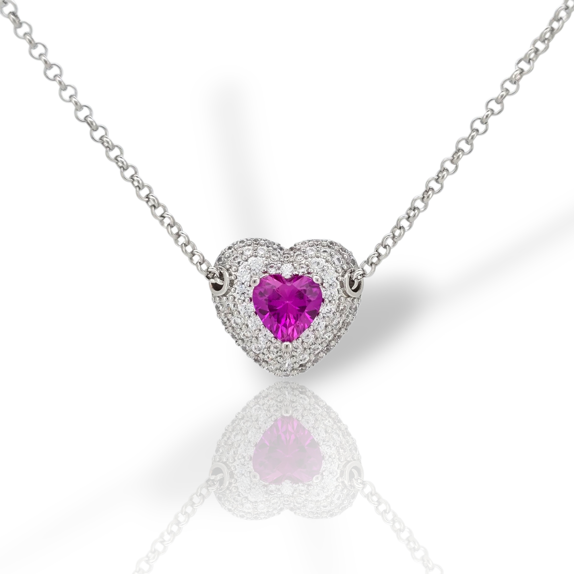 Girocollo Cuore in argento 925° rodiato (code FCM2766)