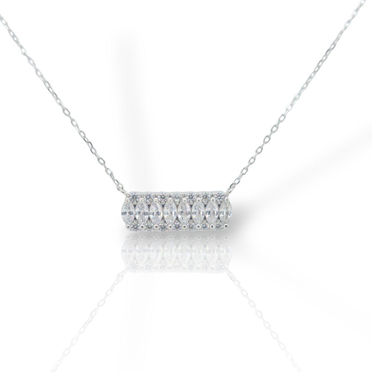 Κολιέ απο επιπλατινωμένο ασήμι 925° με ζιργκόν (code FC009588)