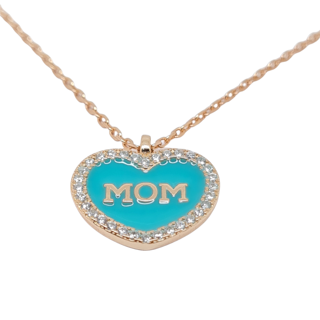 Rose gold plated silver 925° heart MOM necklace (code FC005355)