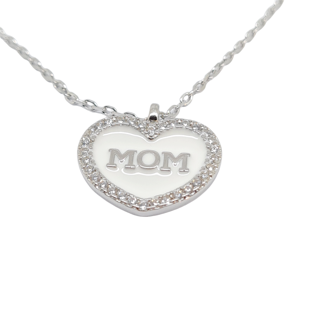 Girocollo Cuore & MOM in argento 925° rodiato  (code FC005363)