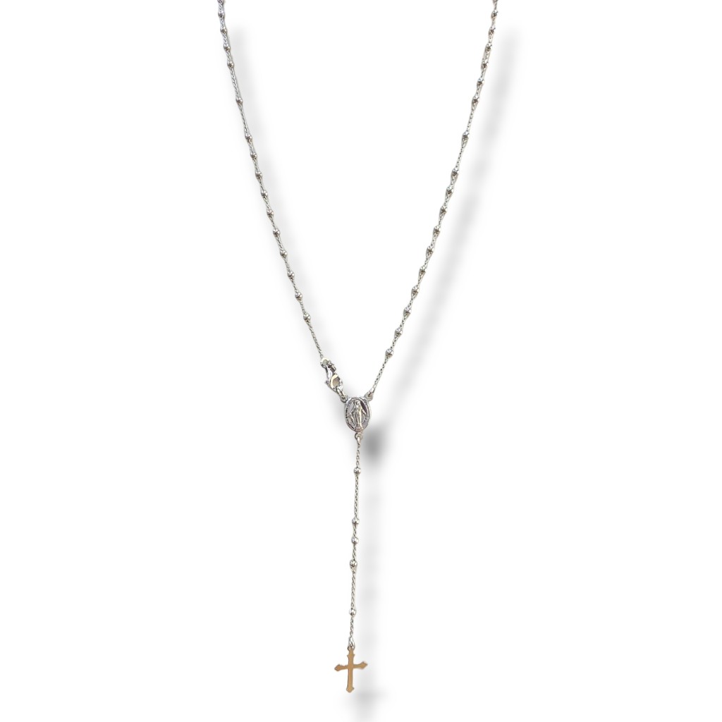 Platinum plated silver 925° rosary  (code SHK905122B)