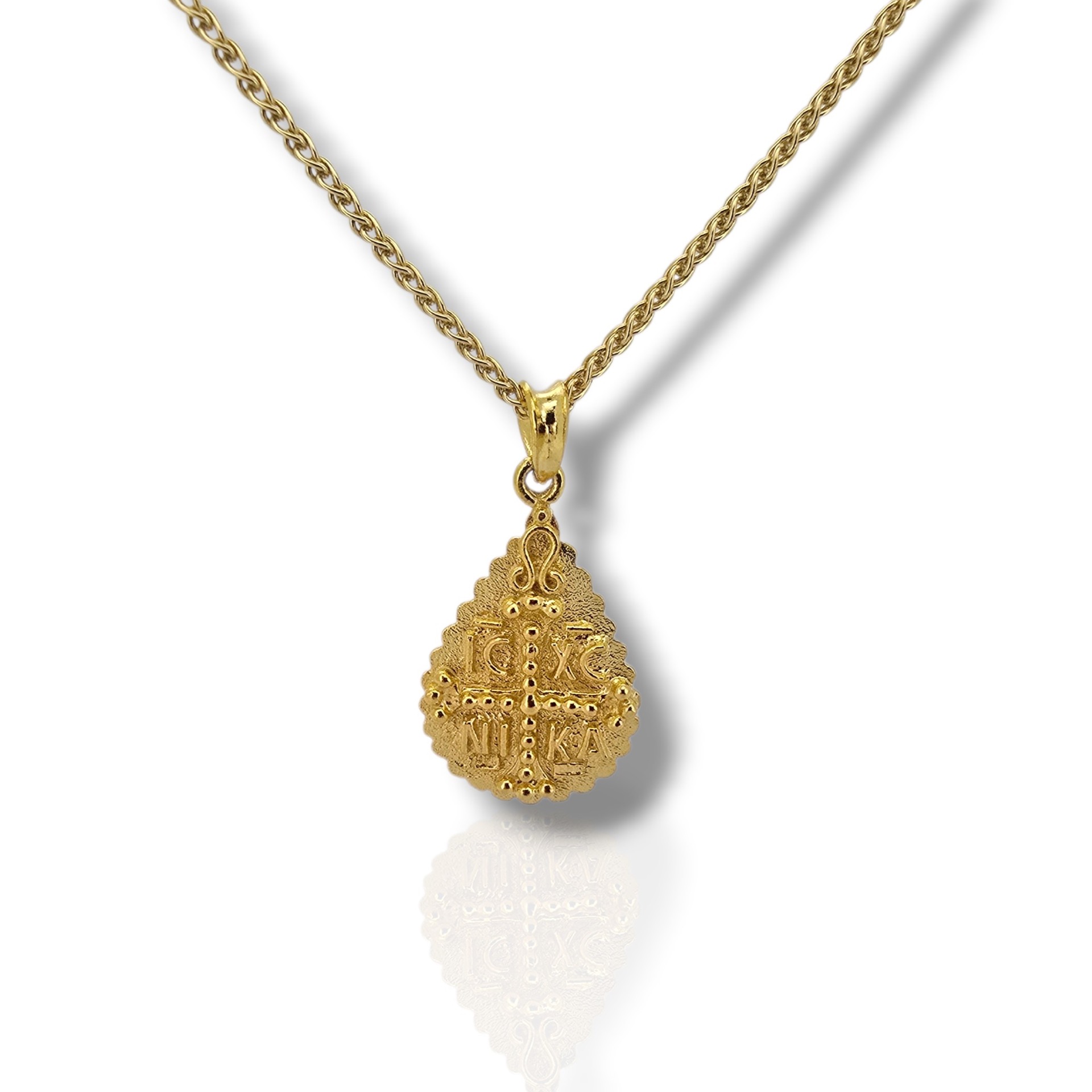 Κωνσταντινάτο Μενταγιόν από Επίχρυσο Ασήμι 925 με Αλυσίδα (code H008226)