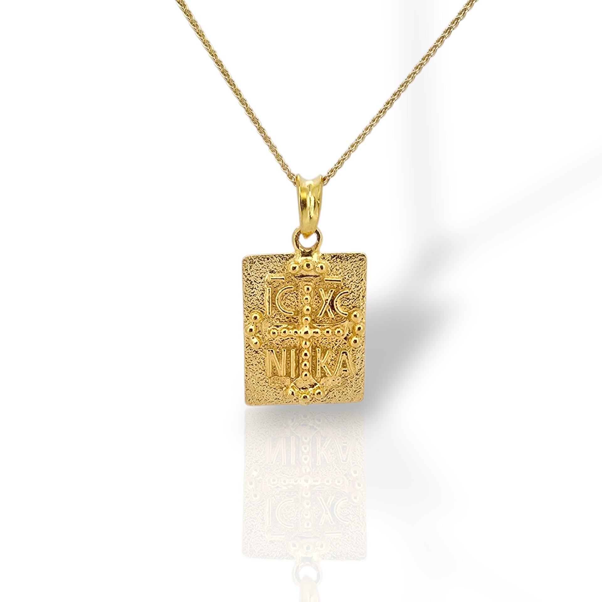 Κωνσταντινάτο Μενταγιόν από Επίχρυσο Ασήμι 925 με Αλυσίδα (code H008237)