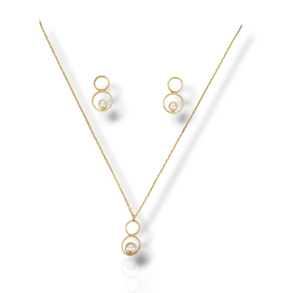 Gold plated silver jewellery with a pearl M2828