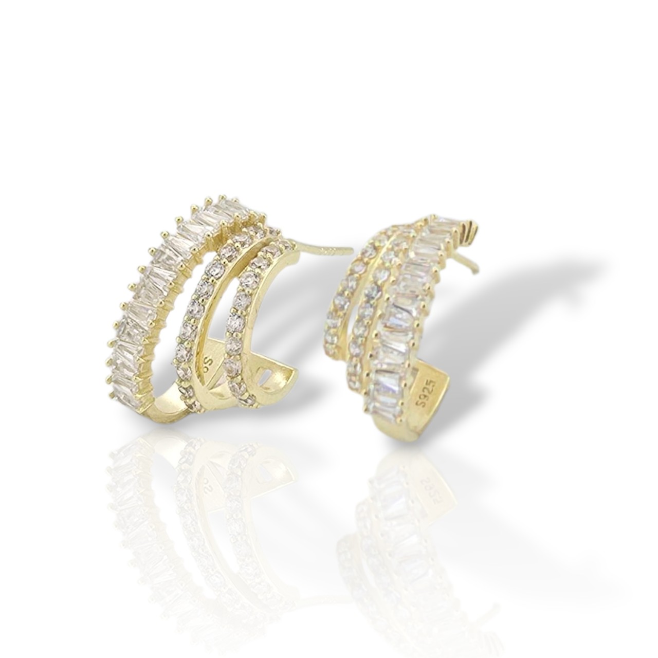 Σκουλαρίκια κρικάκι απο επιχρυσωμένο ασήμι 925° (code FCM002843)