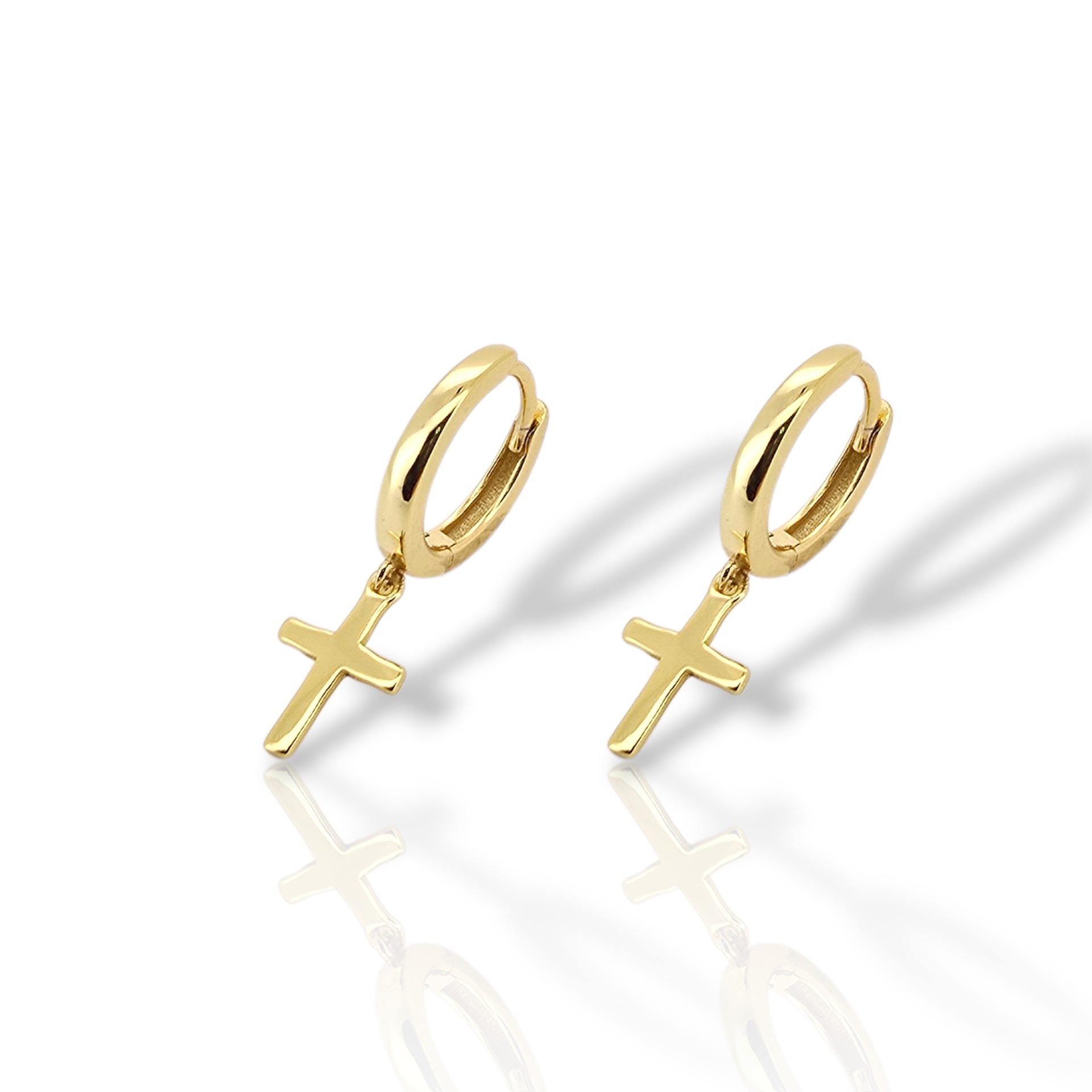 Σκουλαρίκια Σταυρός απο επιχρυσωμένο ασήμι 925° (code FC003022)