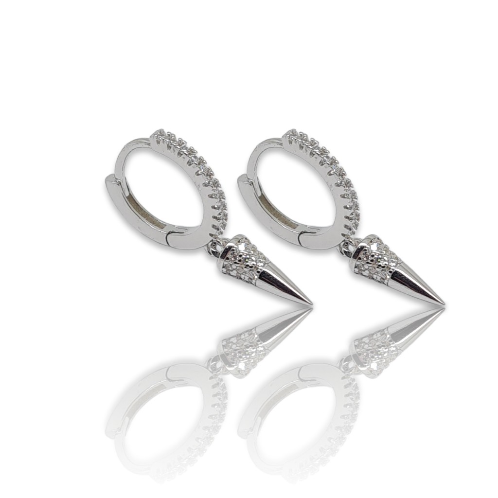 Platinum plated silver 925º hoop earrings (code FC004683)