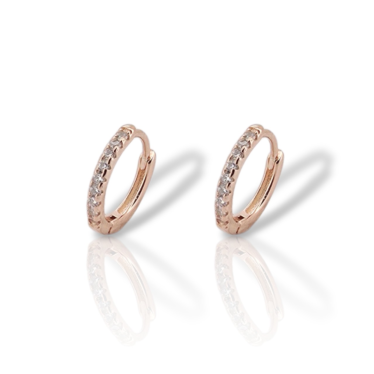 Σκουλαρίκια απο επιχρυσωμένο ροζ  ασήμι 925° (code FC007436)