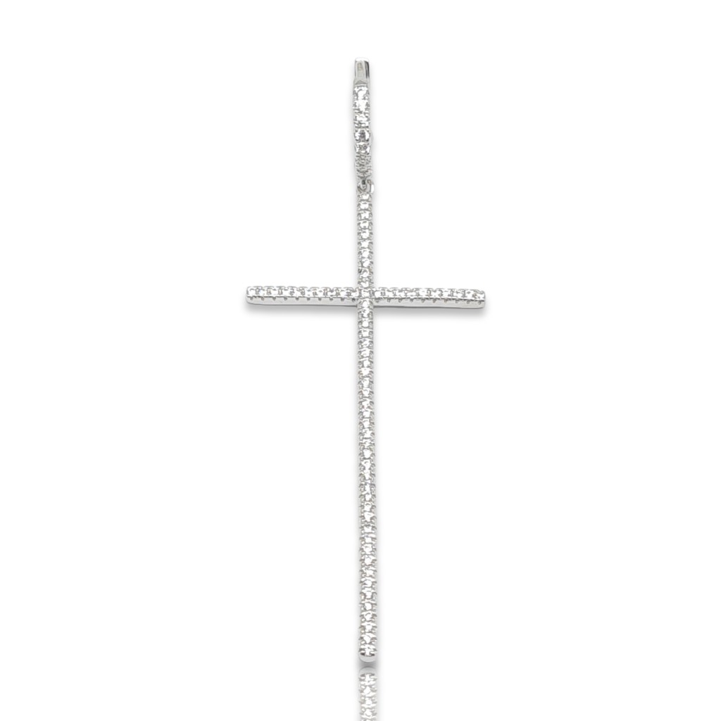 Orecchini con Croce in argento 925° rodiato  (code FC008302)