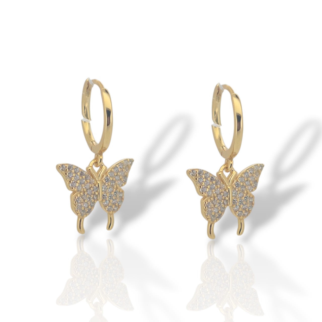 Σκουλαρίκια πεταλούδα απο επιχρυσωμένο ασήμι 925° (code FC008735)