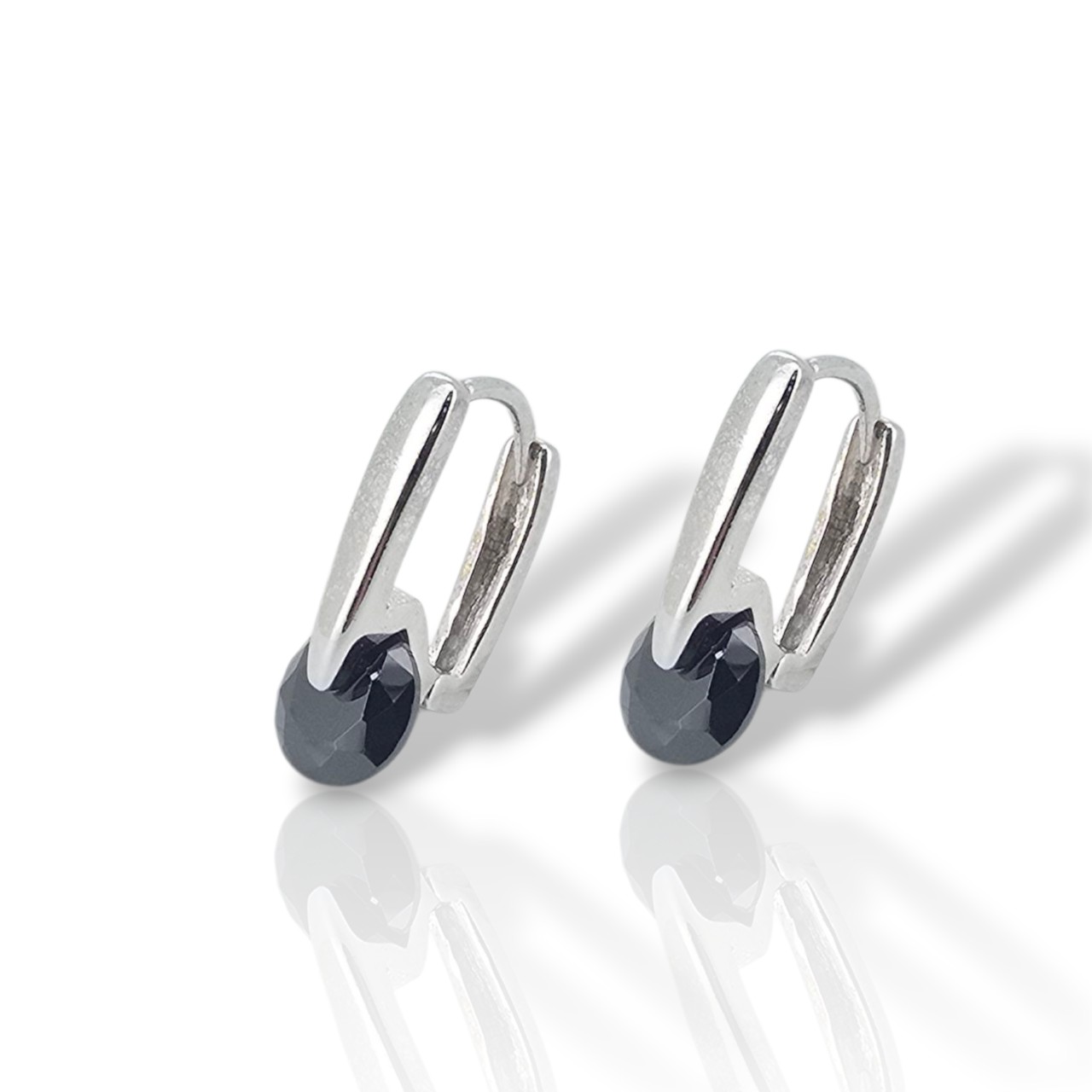 Σκουλαρίκια μονόπετρα απο ασήμι 925° (code FC011646)