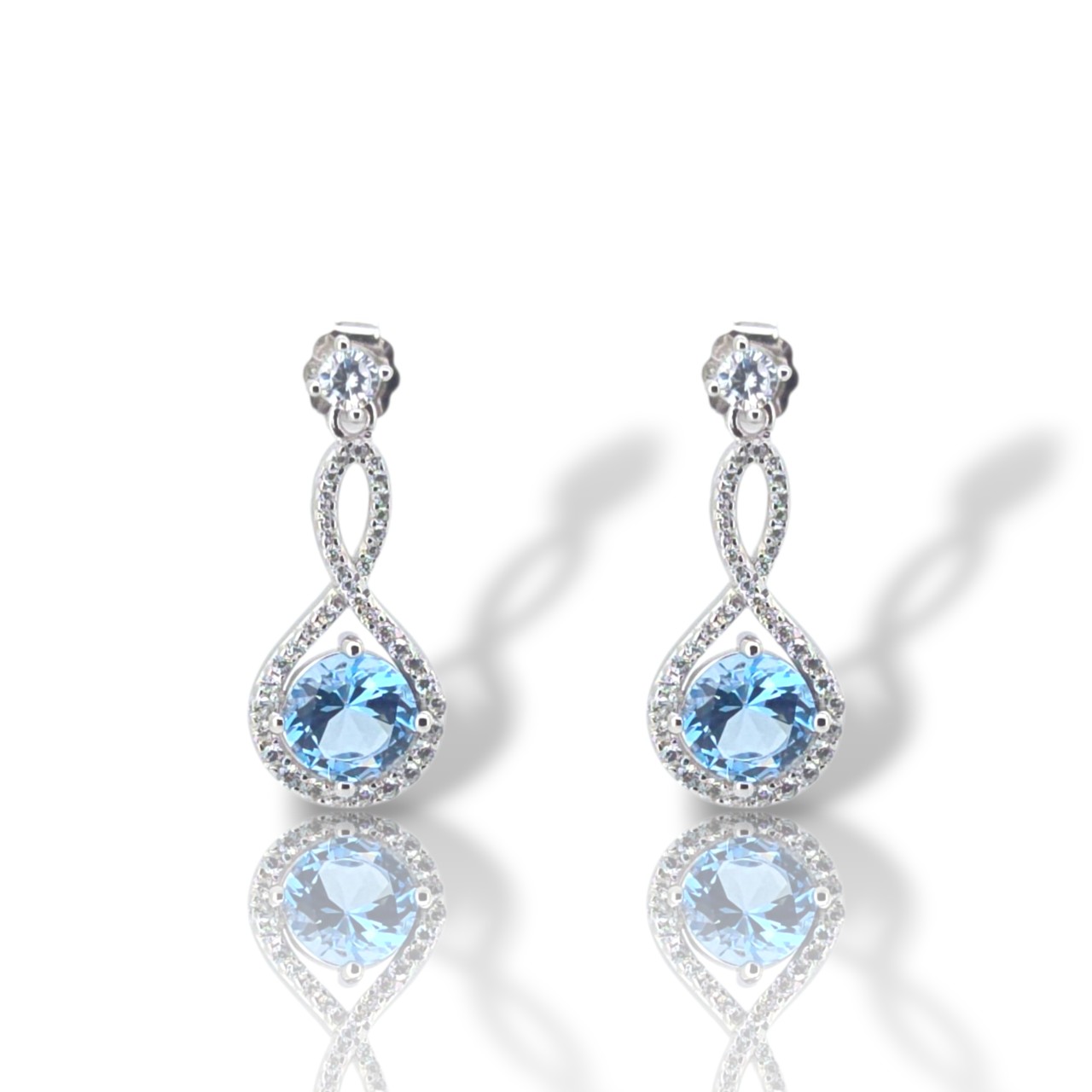 Ασημένια σκουλαρίκια  925° επιπλατινωμένα (code FC012442)