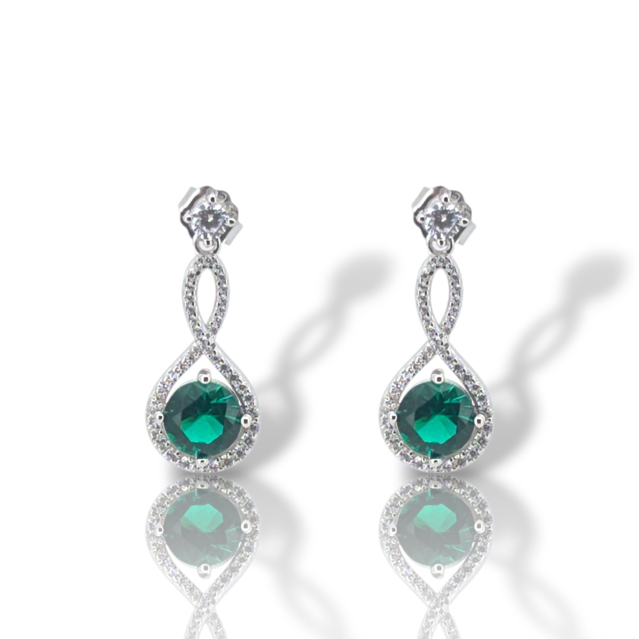 Ασημένια σκουλαρίκια  925° επιπλατινωμένα (code FC012445)