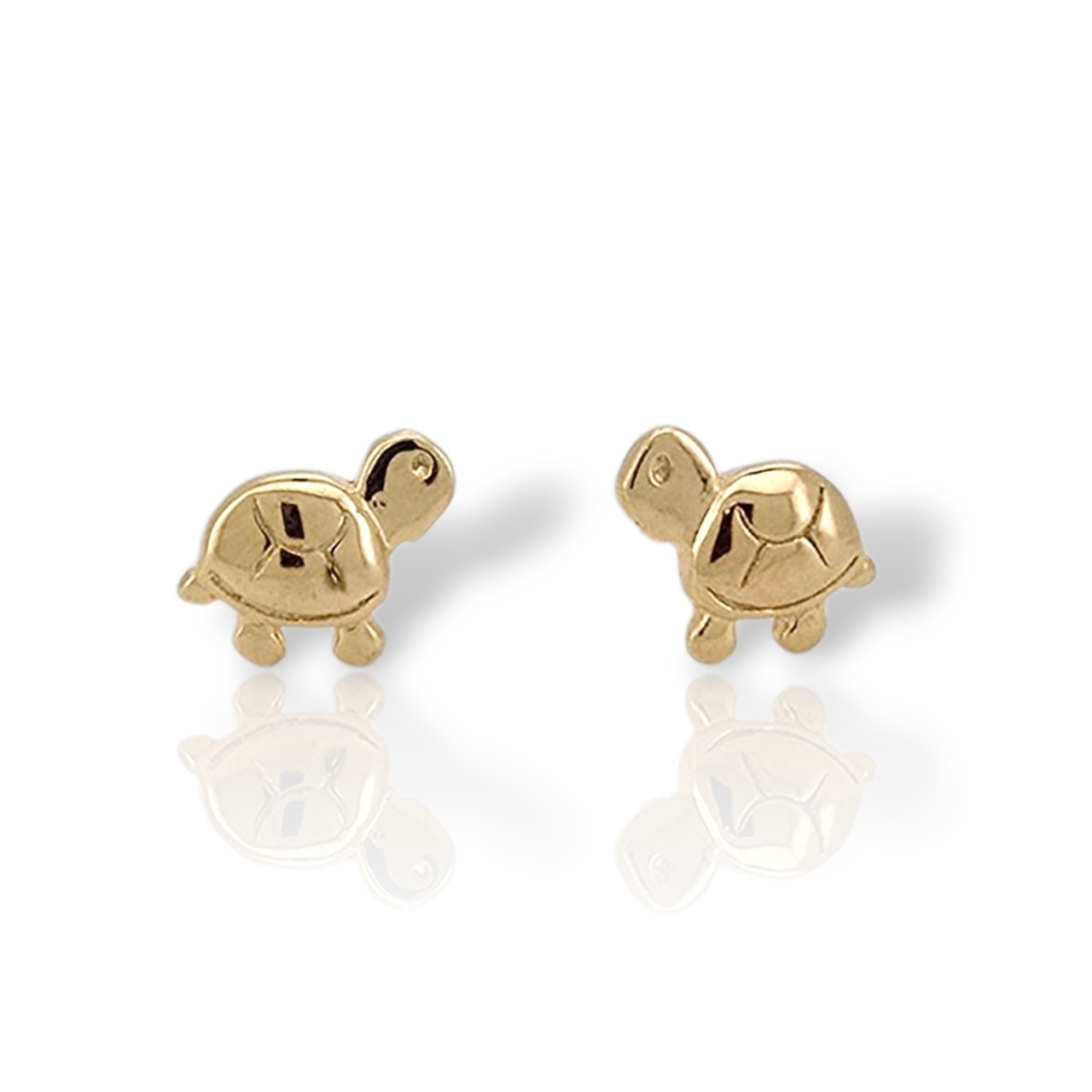 Σκουλαρίκια καρφωτά χελώνα απο επιχρυσωμένο ασήμι 925° (code FC013145)