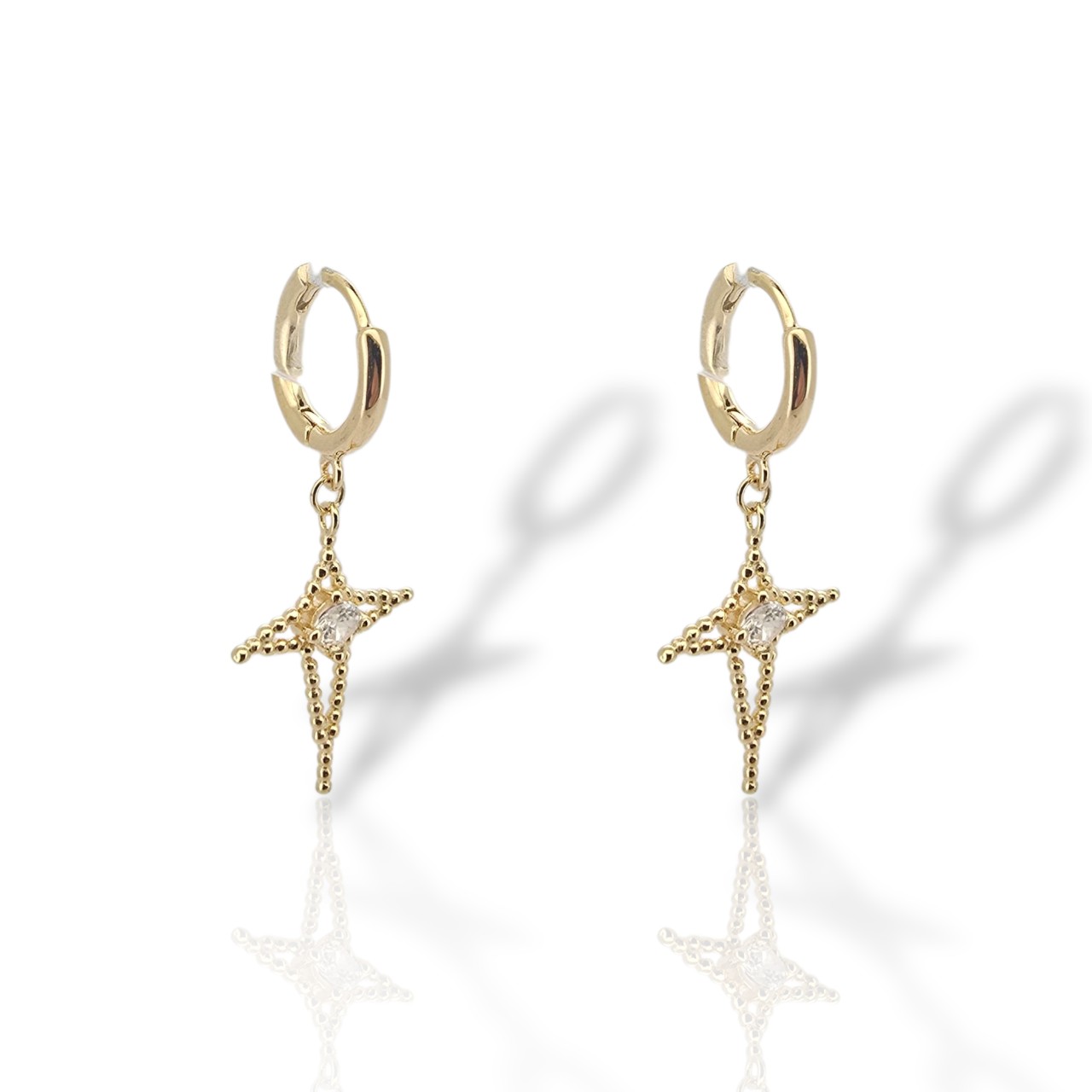 Σκουλαρίκια κρεμαστά απο επιχρυσωμένο ασήμι 925° (code FC013149)