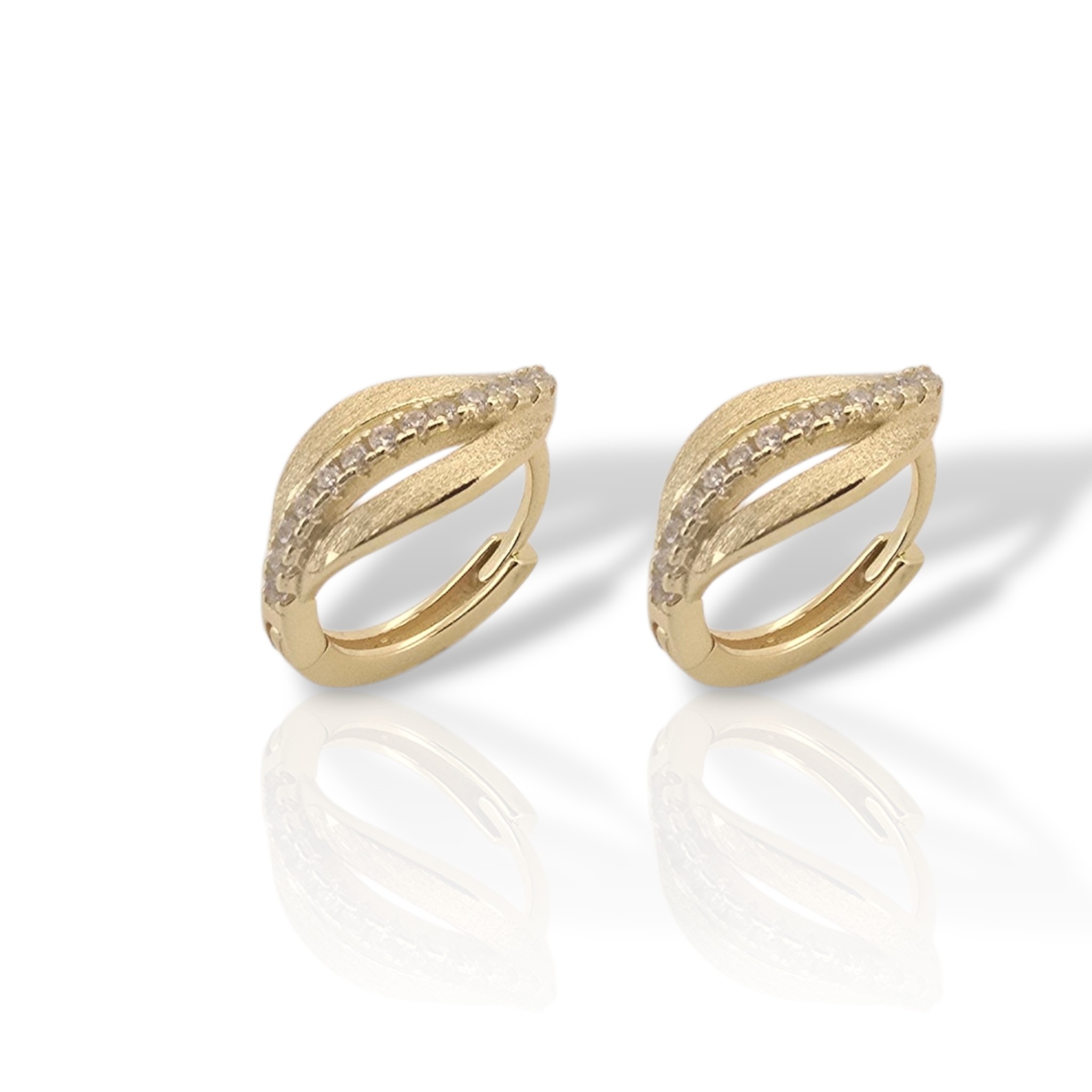 Orecchini in Argento Placcato Platino Effetto Opaco con Zirconi (code FC014350)