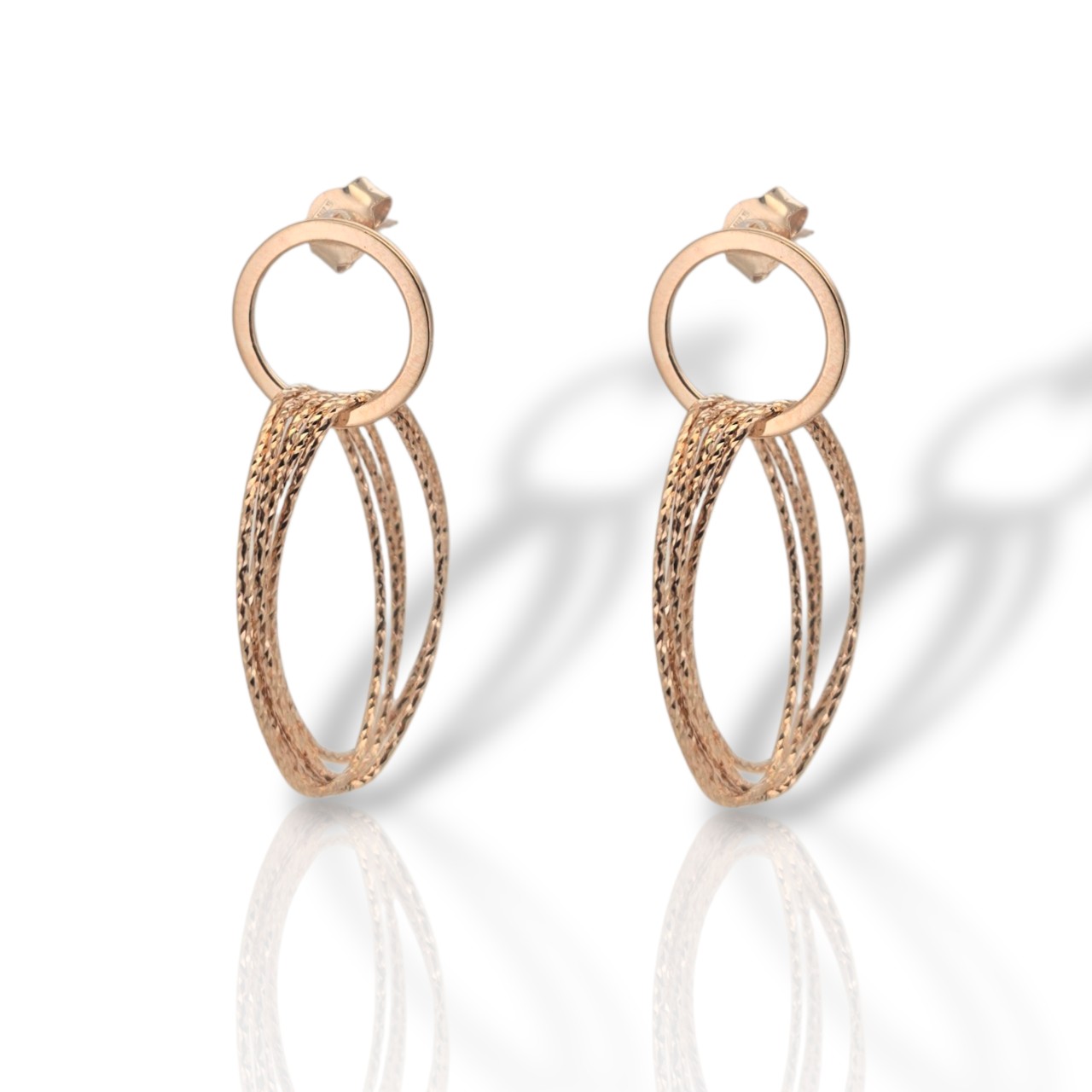 Σκουλαρίκια κρεμαστά απο ροζ επιχρυσωμένο ασήμι 925° (code SVX1802212)