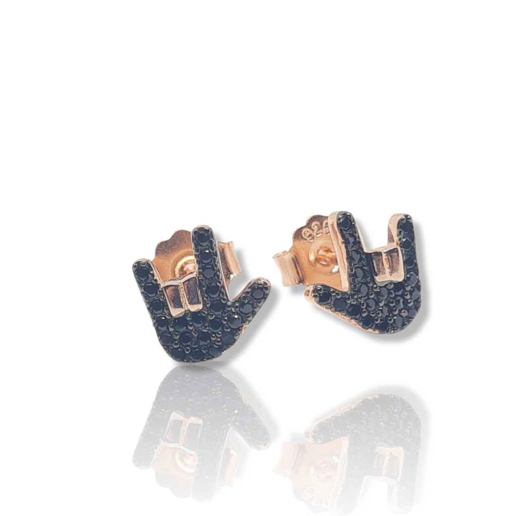Σκουλαρίκια ROCK απο επιχρυσωμένο ασήμι 925° (code FC006441)