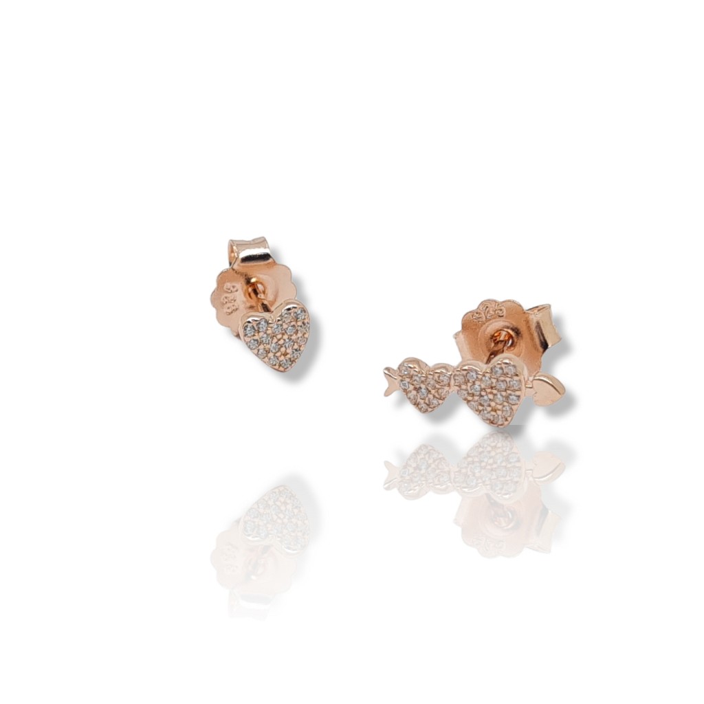 Orecchini cuori in argento 925° dorato