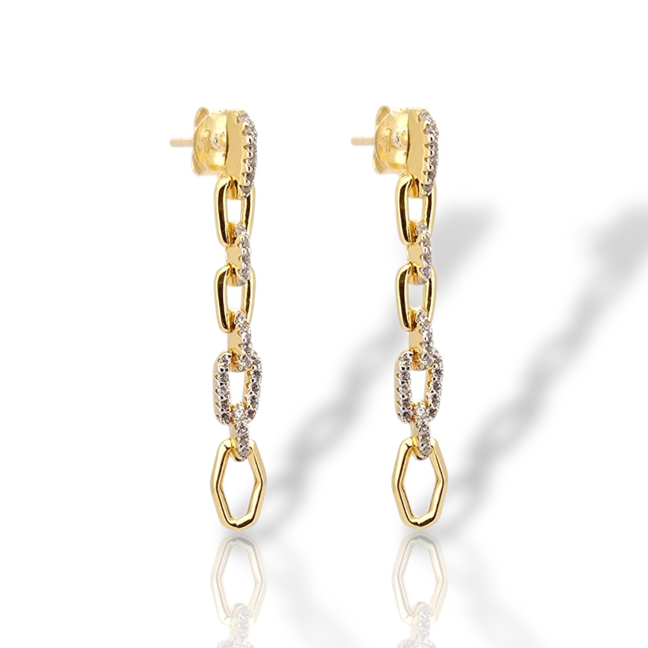 Σκουλαρίκια κρεμαστά απο επιχρυσωμένο ασήμι 925° (code SHK002077G)