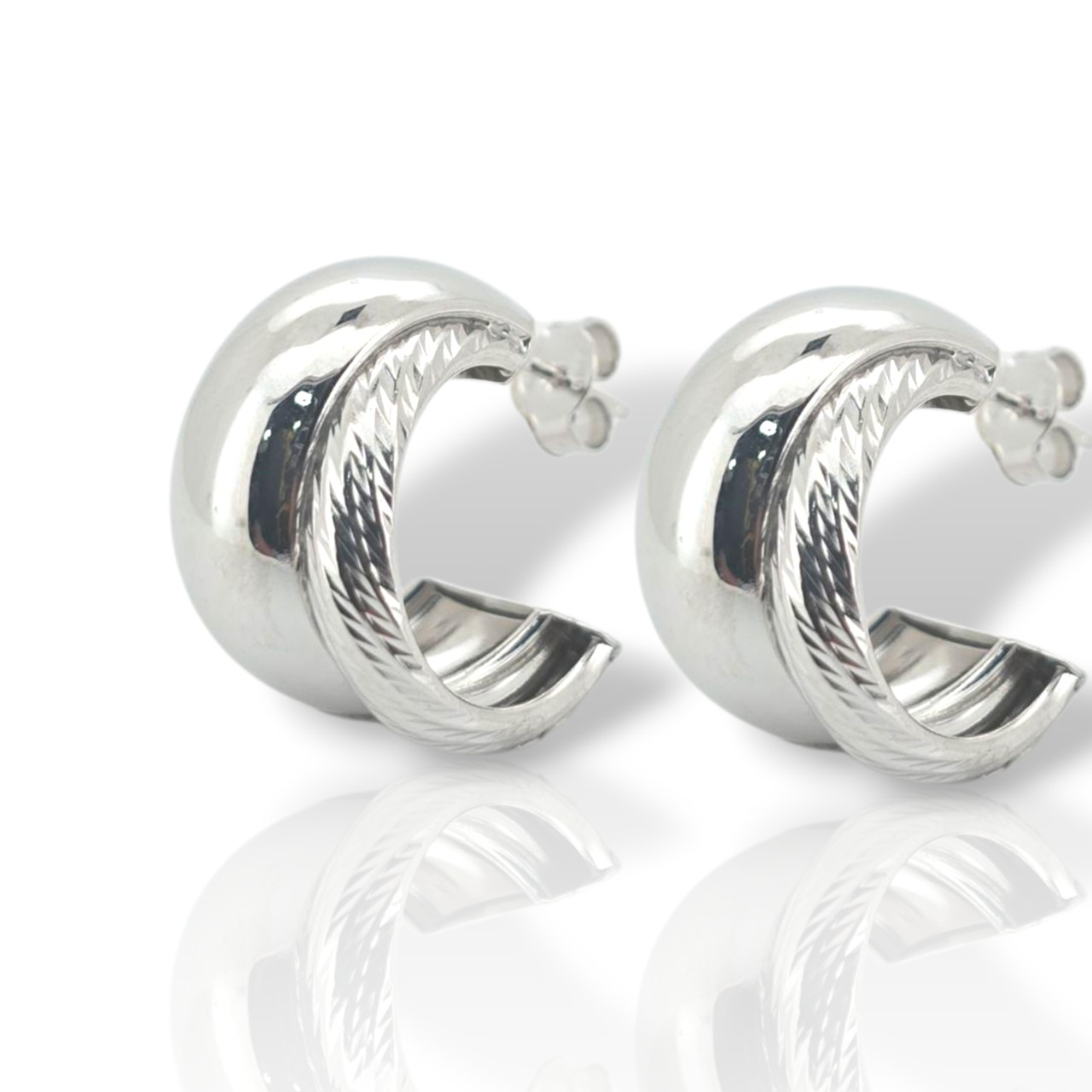 Σκουλαρίκια μισό κρικάκι απο επιπλατινωμένο ασήμι 925° (code SVX2500865)