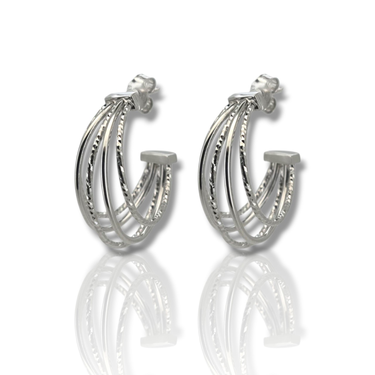 Σκουλαρίκια μισό κρικάκι απο επιπλατινωμένο ασήμι 925° (code SVX2501025)