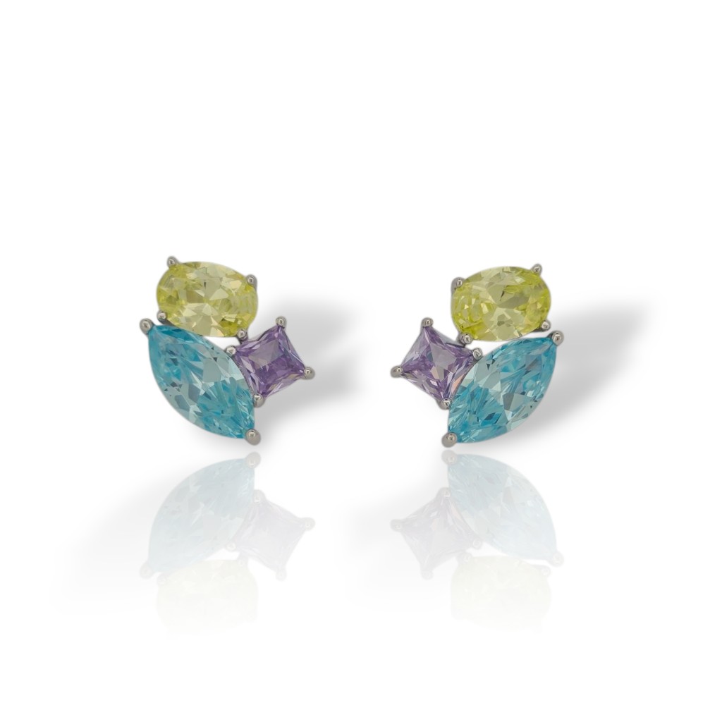 Platinum plated silver 925º earrings (code FCM2788)