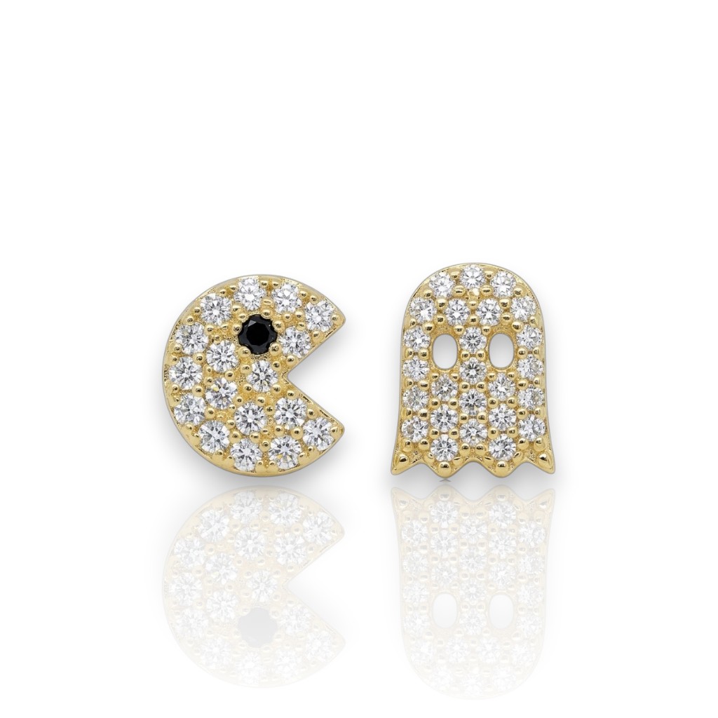 Orecchini PACMAN in argento 925° dorato  