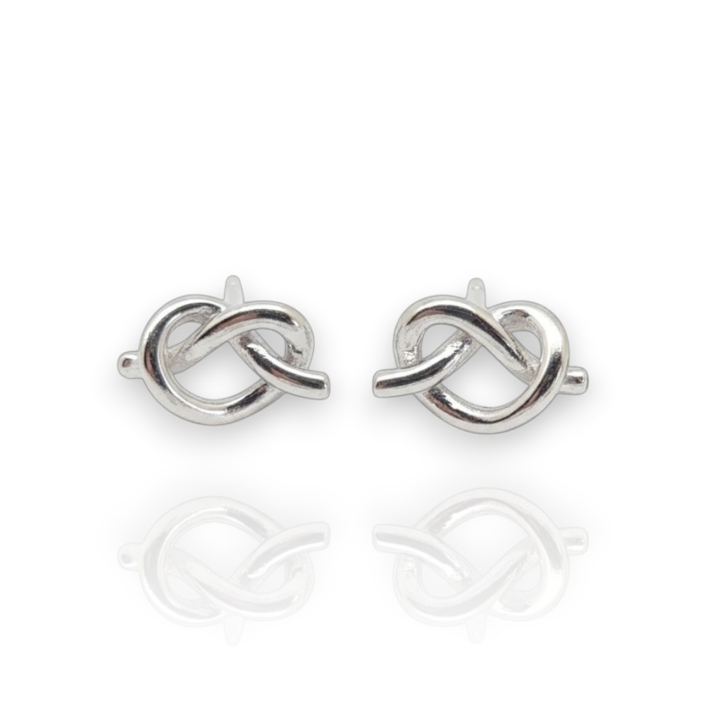 Platinum plated silver 925º knot earrings(code EA005674)