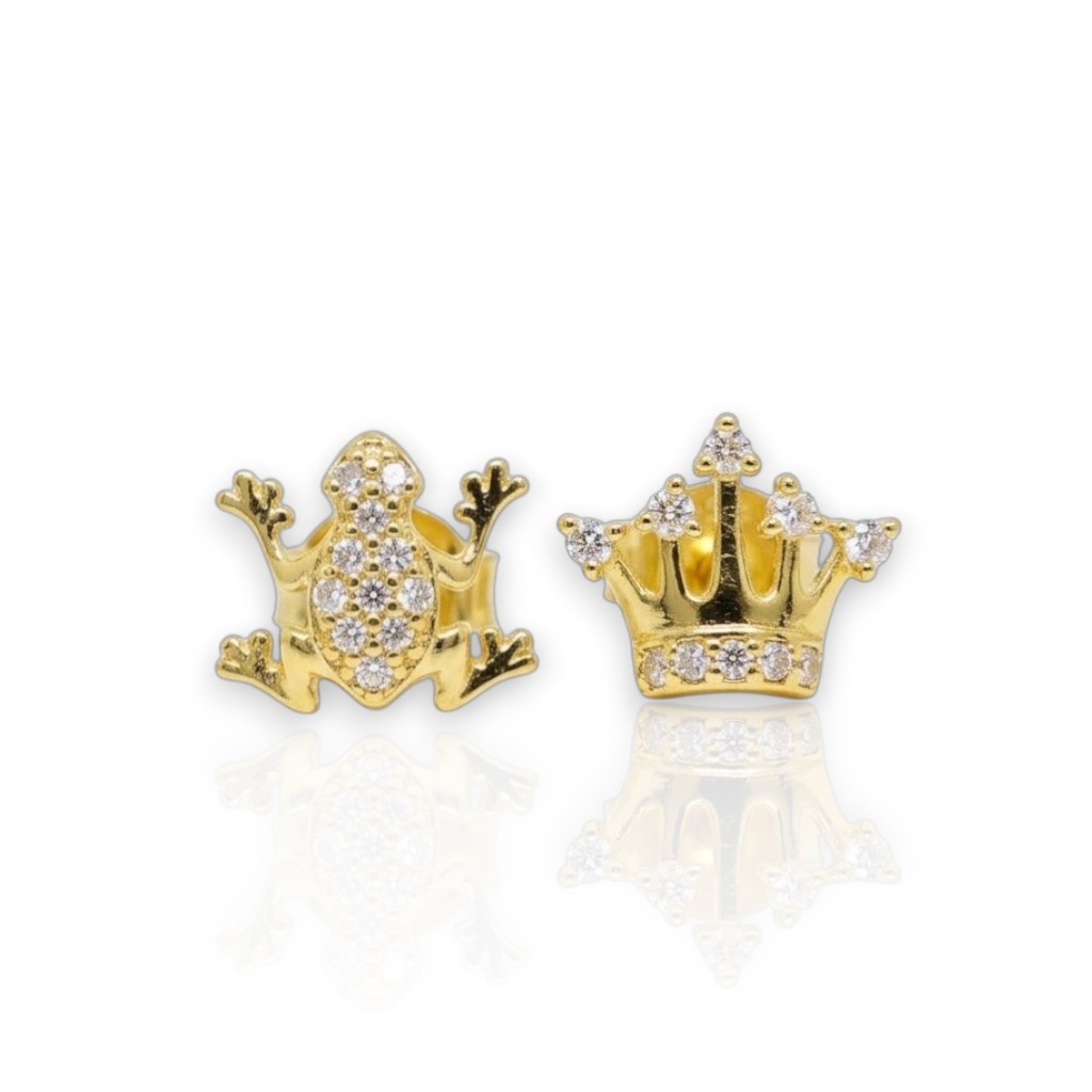 Orecchini RANA & CORONA in argento 925° dorato