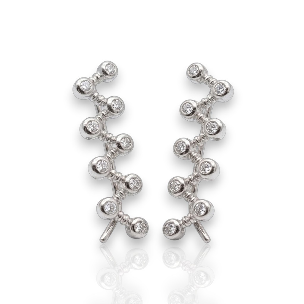 Orecchini DNA in argento 925° rodiato  