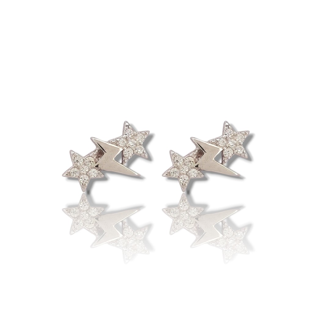Platinum plated silver 925º earrings with stars (code FC005231)