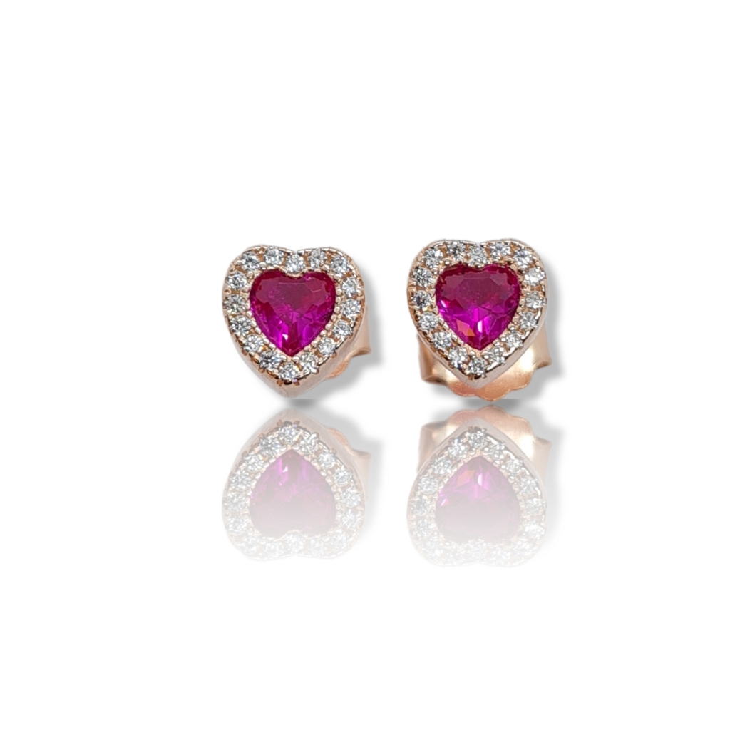 Orecchini cuori in argento 925° dorato
